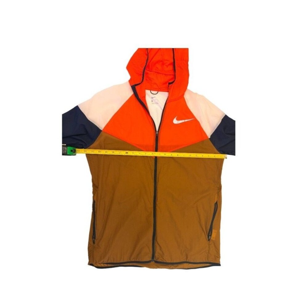 Nike Windrunner Hooded Jacket M Orange/Brown/Navy Lightweight Polyester Activewe - Picture 7 of 7